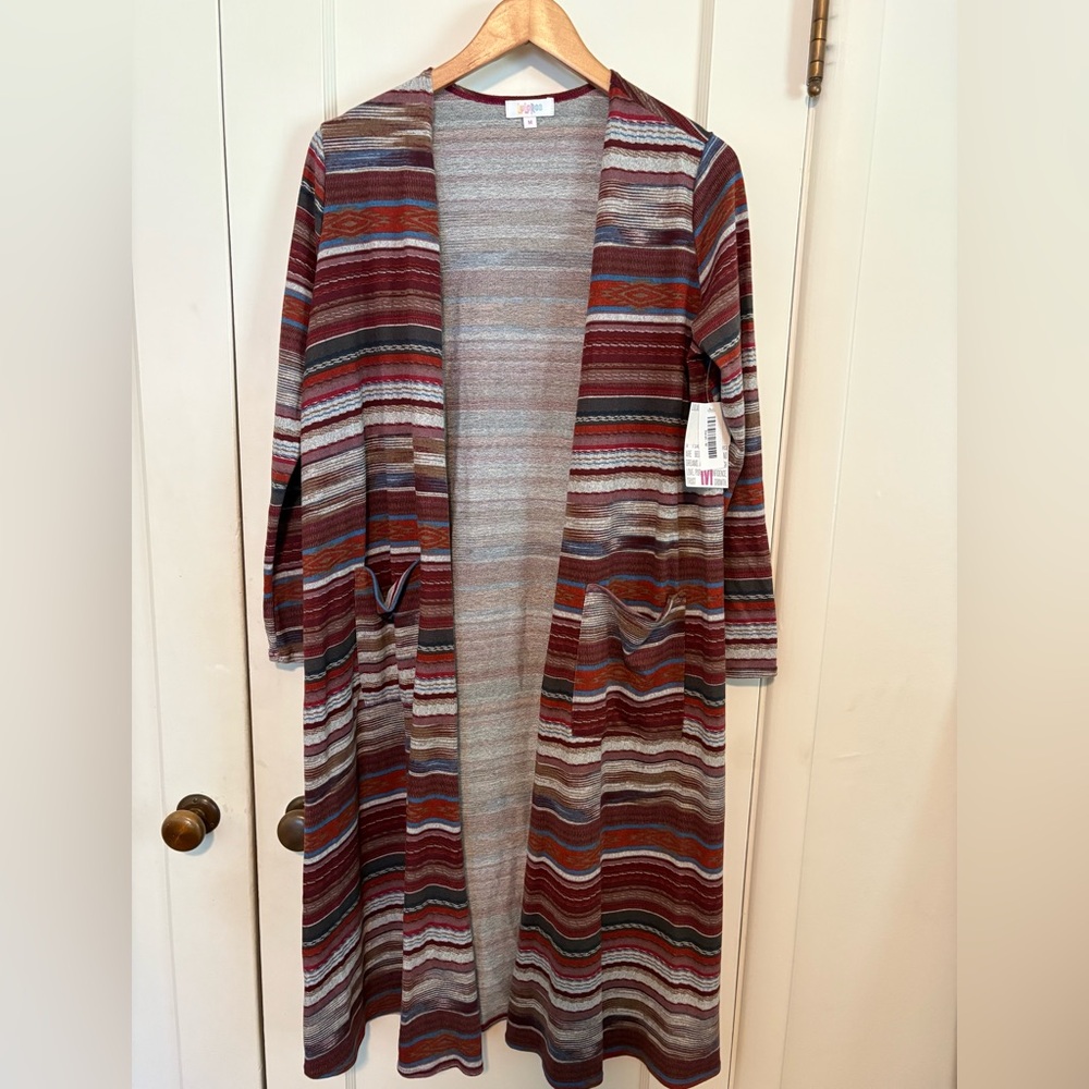 LuLaRoe Earthy Tones Striped Cardigan